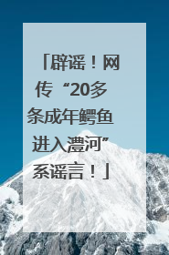 辟谣！网传“20多条成年鳄鱼进入澧河”系谣言！