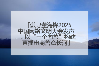 谦寻董海锋2025中国网络文明大会发声：以“三个向善”构建直播电商善意长河