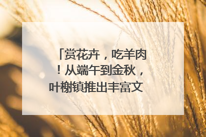 赏花卉，吃羊肉！从端午到金秋，叶榭镇推出丰富文旅活动邀您爽玩