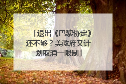 退出《巴黎协定》还不够？美政府又计划取消一限制