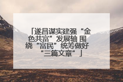 遂昌谋实建强“金色共富”发展轴 围绕“富民”统筹做好“三篇文章”