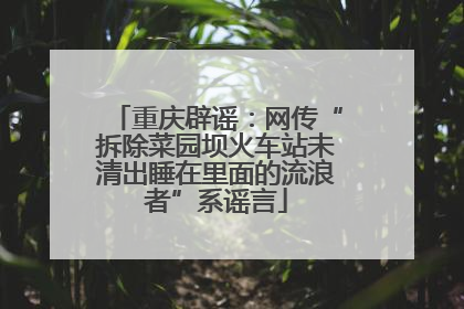 重庆辟谣：网传“拆除菜园坝火车站未清出睡在里面的流浪者”系谣言