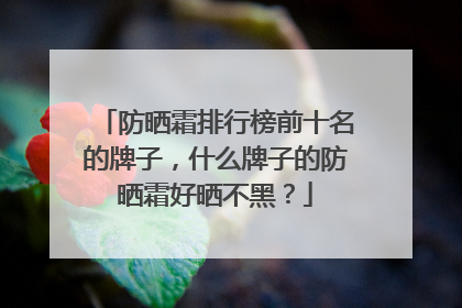 防晒霜排行榜前十名的牌子，什么牌子的防晒霜好晒不黑？