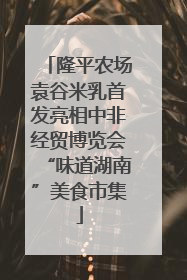 隆平农场袁谷米乳首发亮相中非经贸博览会“味道湖南”美食市集