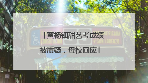 黄杨钿甜艺考成绩被质疑，母校回应