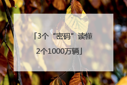 3个“密码”读懂2个1000万辆