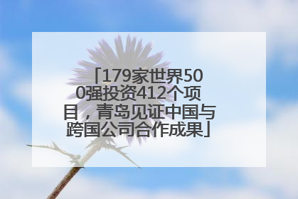 179家世界500强投资412个项目，青岛见证中国与跨国公司合作成果