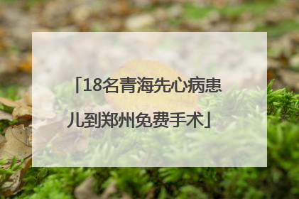 18名青海先心病患儿到郑州免费手术