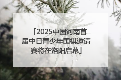 2025中国河南首届中日青少年围棋邀请赛将在洛阳启幕