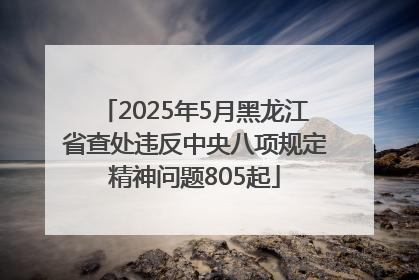 2025年5月黑龙江省查处违反中央八项规定精神问题805起