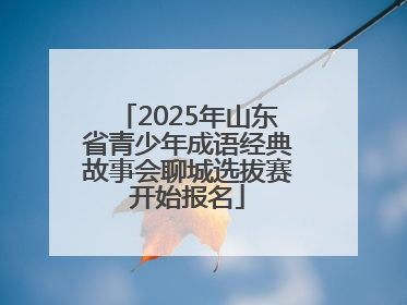 2025年山东省青少年成语经典故事会聊城选拔赛开始报名
