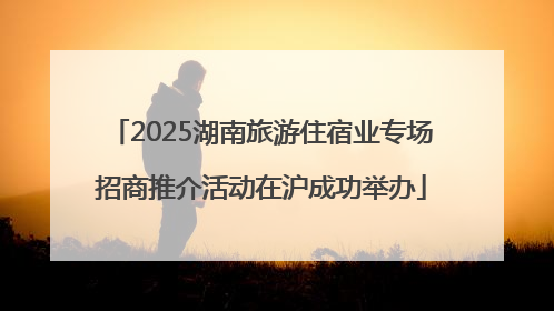 2025湖南旅游住宿业专场招商推介活动在沪成功举办