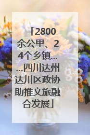 2800余公里、24个乡镇……四川达州达川区政协助推文旅融合发展