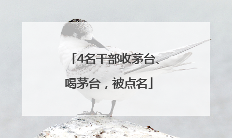 4名干部收茅台、喝茅台，被点名